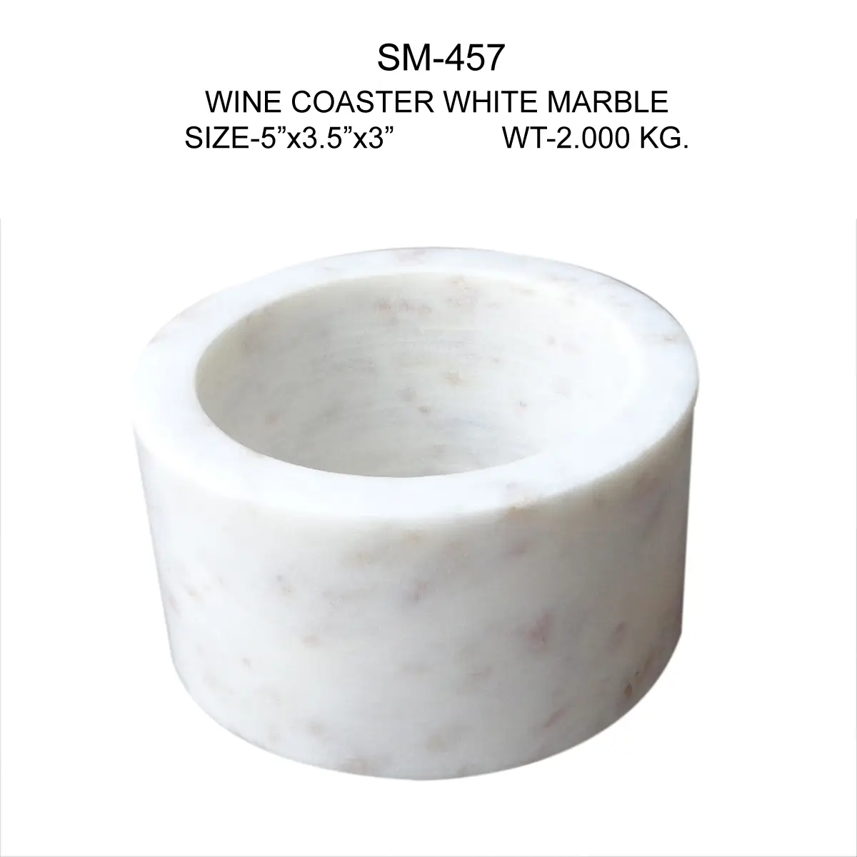 WINE COASTER WHITE MARBLE